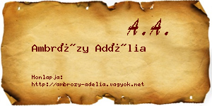 Ambrózy Adélia névjegykártya